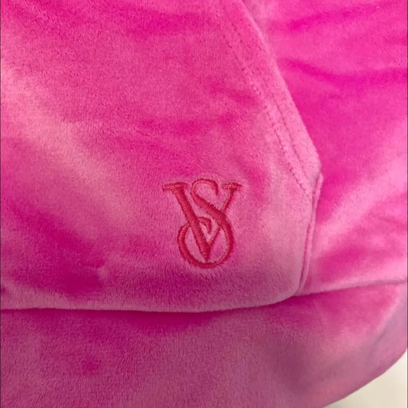 Velour Victoria Secret Cropped Hoodie - Picture 2 of 3